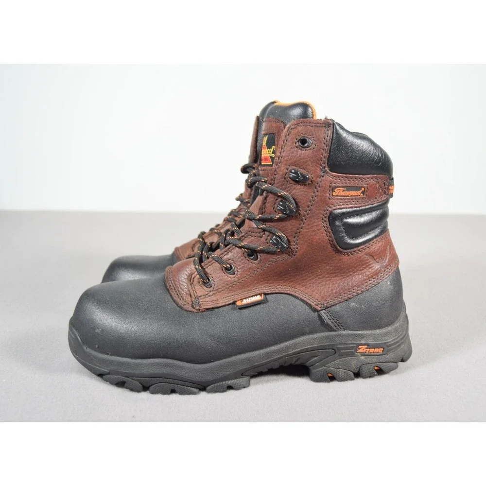 Thorogood Mens 7 W Brown Leather Waterproof Safety Toe Crossover Boots 804-4808
